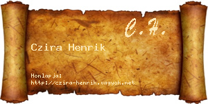 Czira Henrik névjegykártya